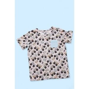 NEW DREAM BIG LITTLE CO. boy's monster truck dream pocket tshirt in beige